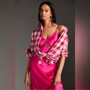 Maeve The Bennet Buttondown Shirt Buffalo Check Edition Pink Women’s Size Small